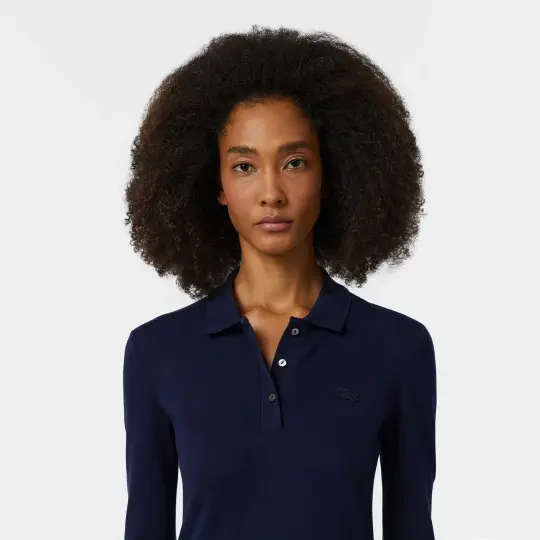 L.12.12 Classic Fit Kadın Uzun Kollu Lacivert Polo - 4