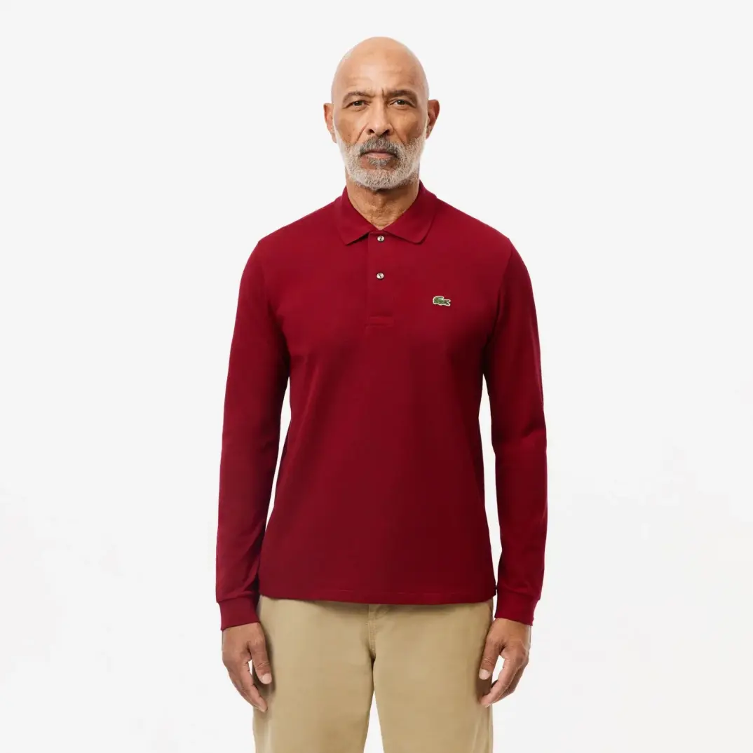 L.12.12 Classic Fit Uzun Kollu Kırmızı Polo - 1