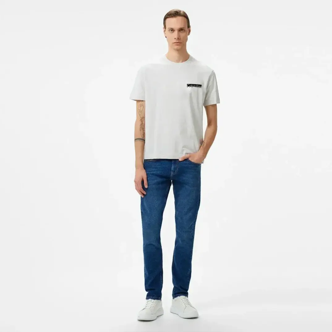 Ny Chest Box Logo T-shirt Gri - 2