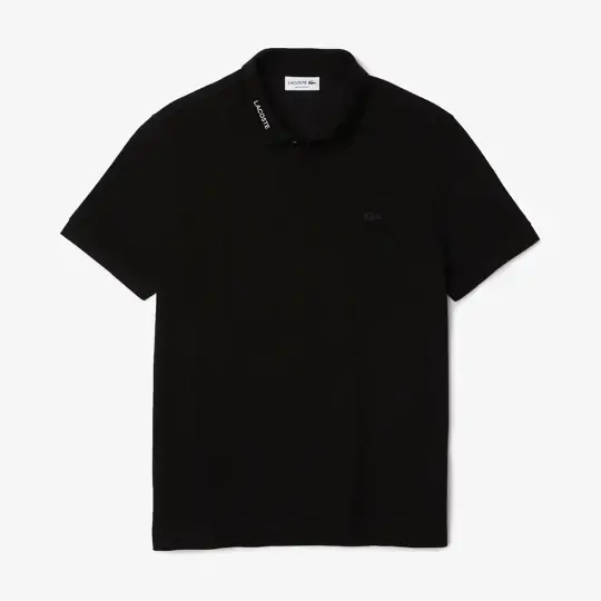 Regular Fit Paris Stretch Piqué Polo T-Shirt Siyah