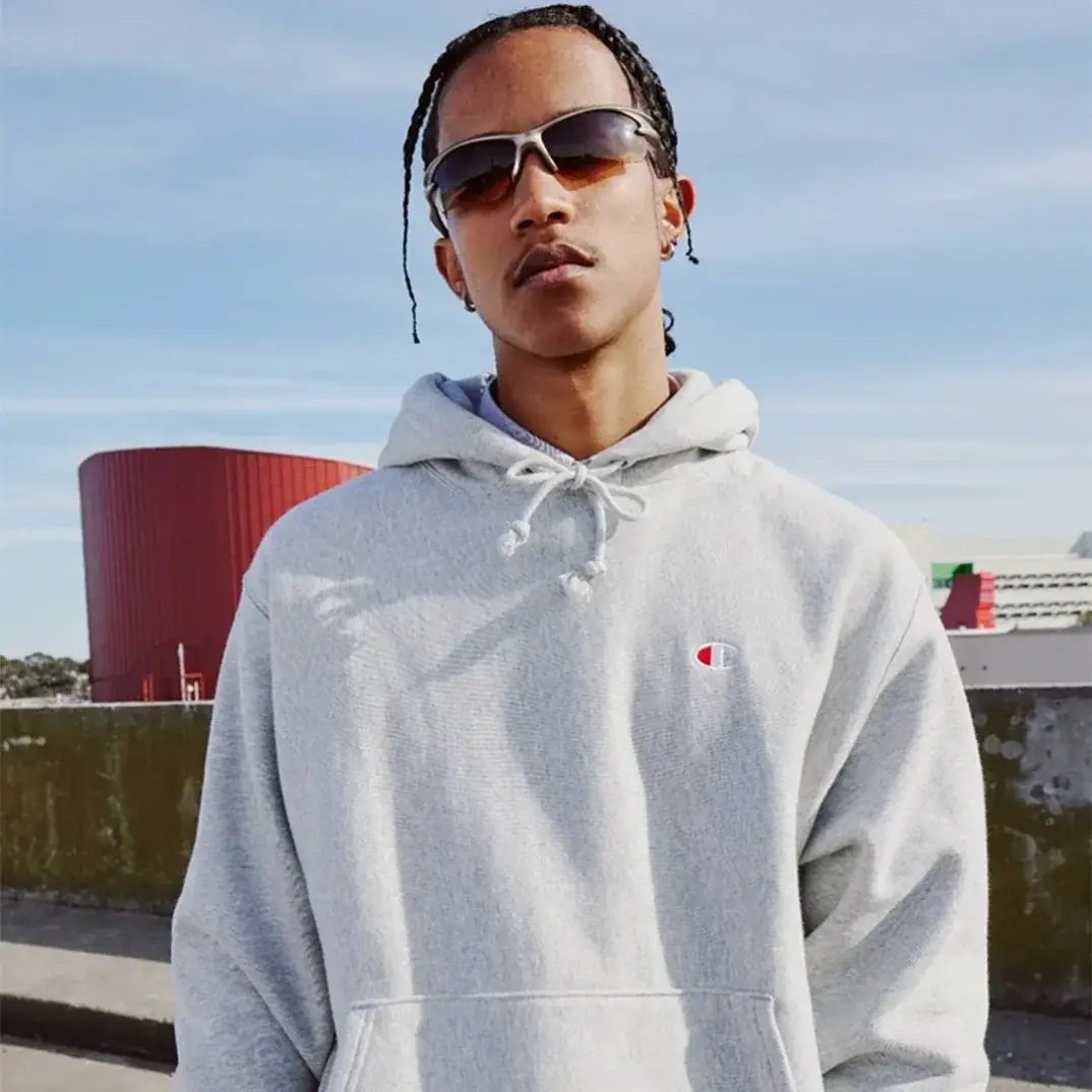 Reverse Weave Hoodie C Logo Gri - 1