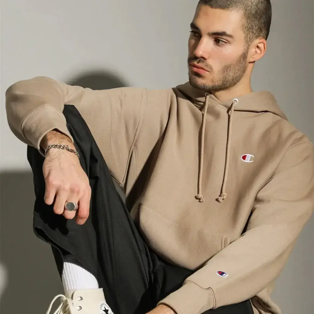 Reverse Weave Hoodie C Logo Kahverengi - 2