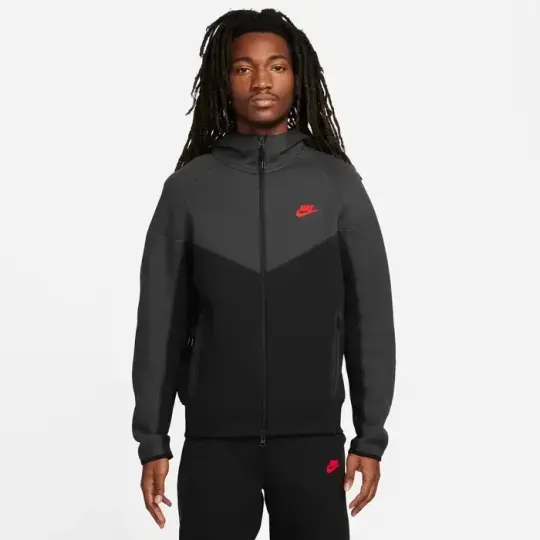Sportswear Tech Fleece Windrunner Eşofman Üstü SiyahDark Smoke GreyLight Crimson