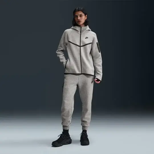 Sportswear Tech Fleece Windrunner Kadın Hoodie Gri - 4