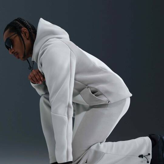 Tech Renk Bloklu Açık Paçalı Fleece Erkek Eşofman Altı Light Silver/Light Smoke - 5