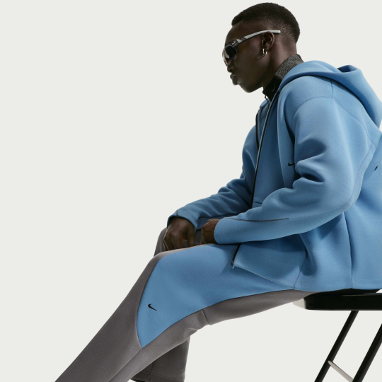 Tech Renk Bloklu Açık Paçalı Fleece Erkek Eşofman Altı Pencil Point/Work Blue/Siyah/Siyah - 3