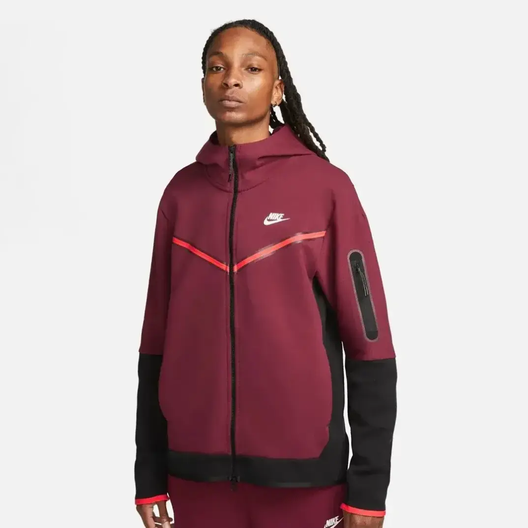 Tech Fleece Full Zip Hoodie BlackDark BeetrootPhantom - 1