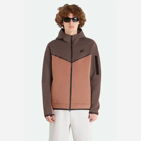 Tech Fleece Full Zip Hoodie Brown