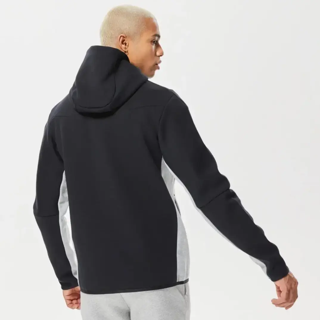 Tech Fleece Full Zip Hoodie Dark Grey HeatherBlackWhite - 2
