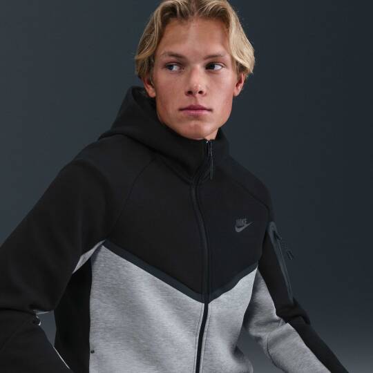 Tech Full-Zip Windrunner Hoodie Dark Grey Heather  Black - 3