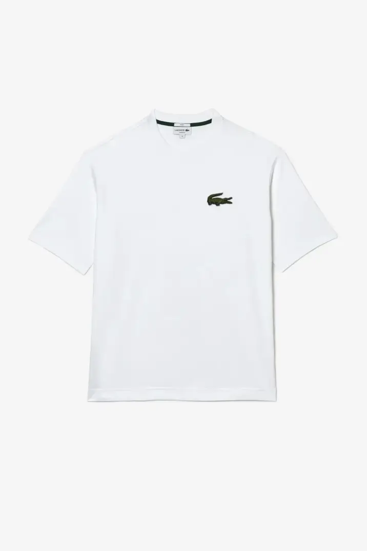 Unisex Loose Fit Large Croc Organic Heavy Tişört Beyaz - 2