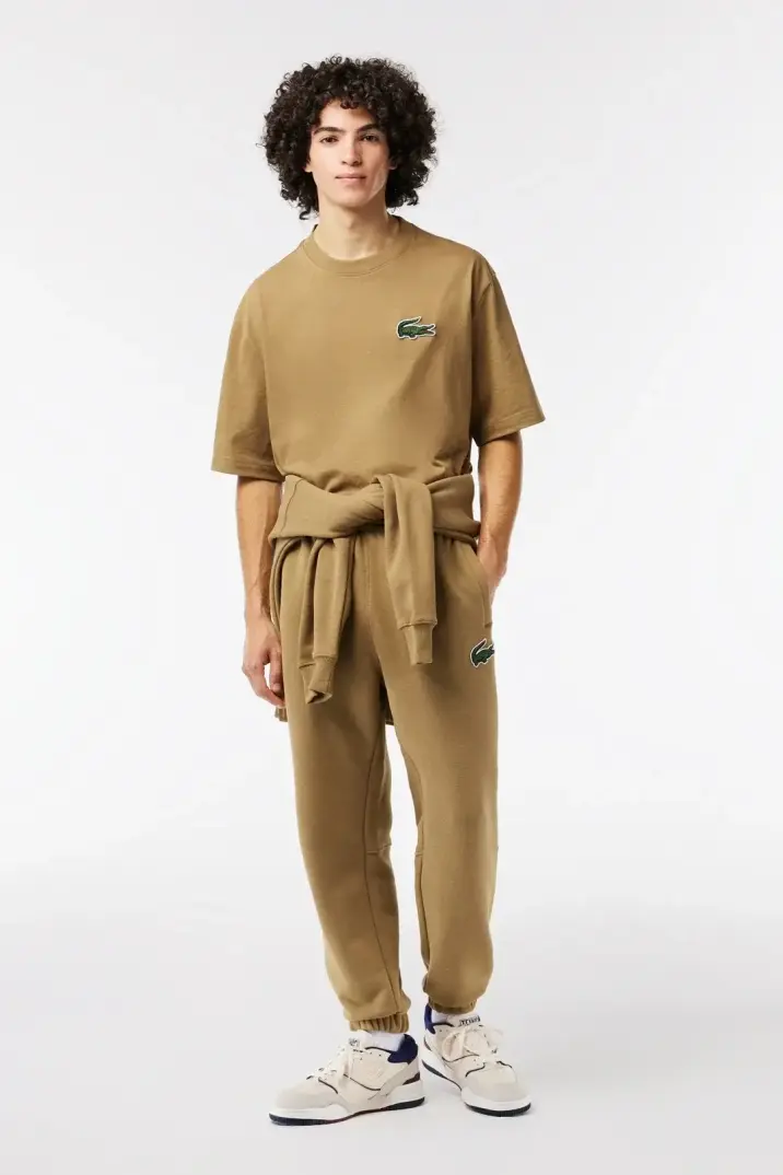 Unisex Loose Fit Large Croc Organic Heavy Tişört Kahverengi - 3